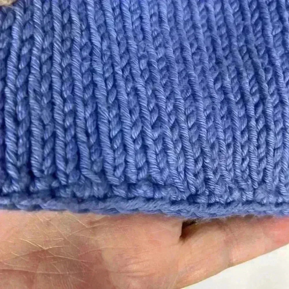 Pure Handknit Womens Vest Blue S/M Sleeveless Pullover Tight Knit 3D Flowers EUC - Picture 7 of 12